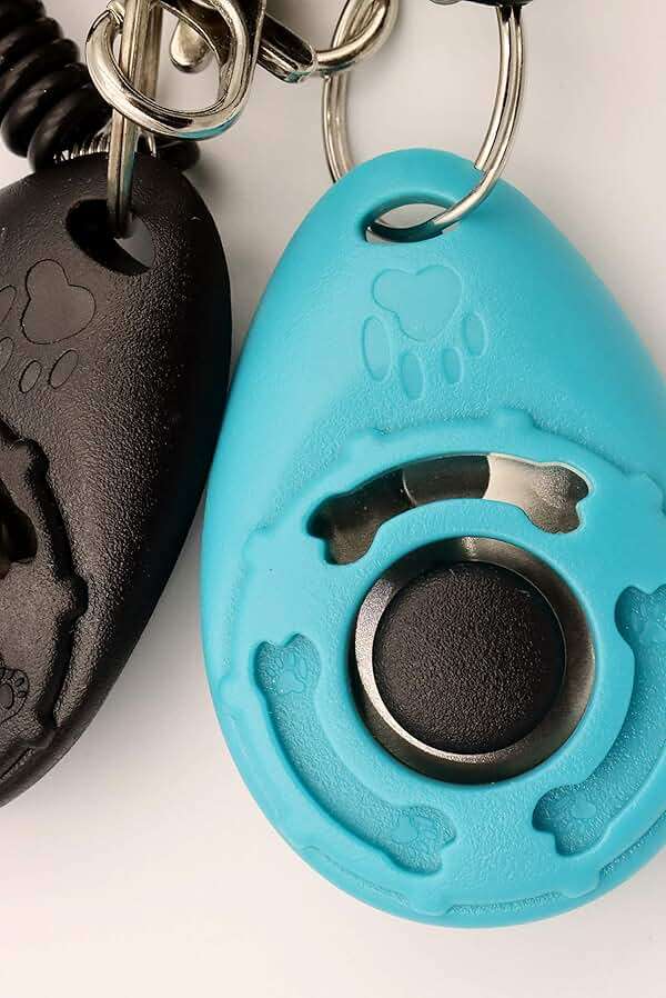 HoAoOo Pet Training Clicker with Wrist Strap - Dog Training Clickers (New Black + Blue) - Image 4