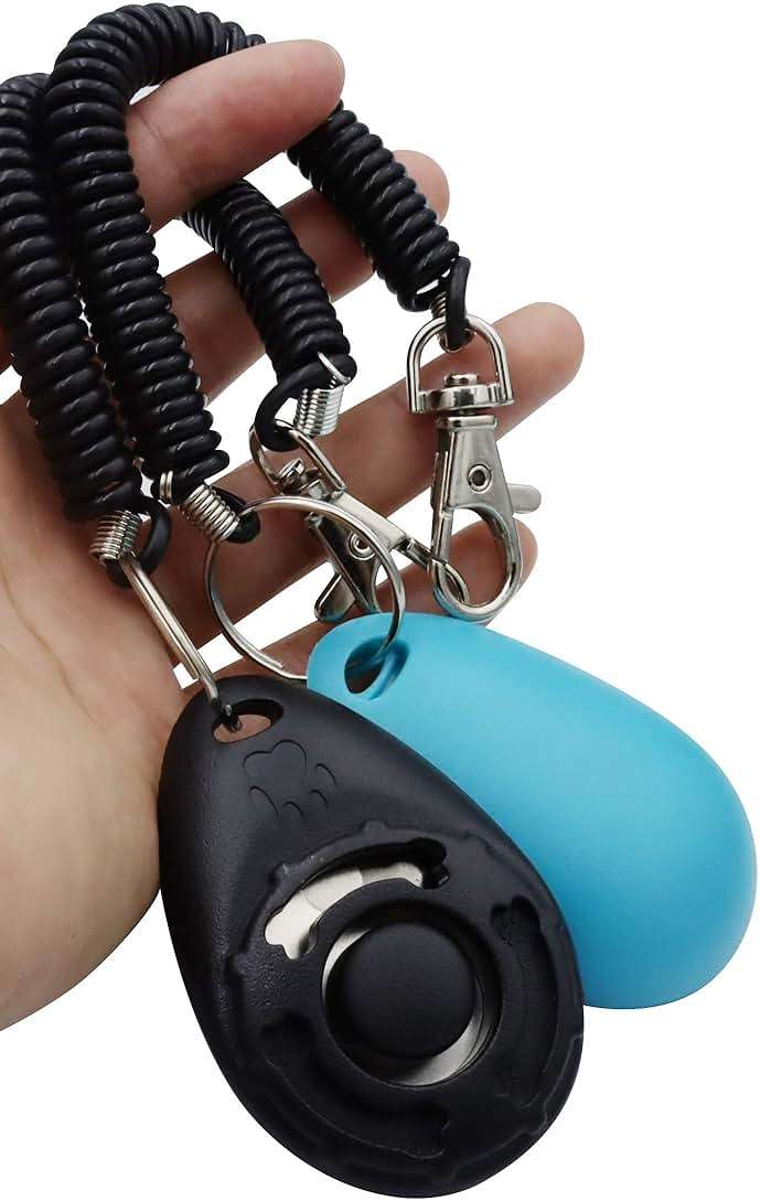 HoAoOo Pet Training Clicker with Wrist Strap - Dog Training Clickers (New Black + Blue) - Image 7