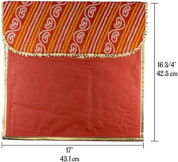 Desi Favors Saree Cover Fabric Bags, Indian Silk Saree Gifting/Storage Bag for Weddings, Reusable Cotton Saree Covers for Clothes Storage/Garment Bag, Travelling, Bulk - 16x17 Inch (Pack of 4) - Image 6