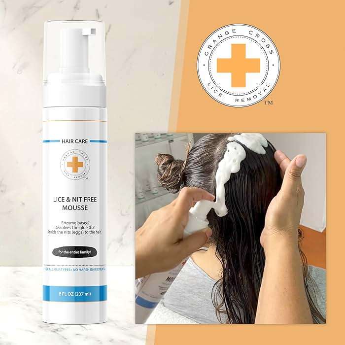 Orange Cross Lice Removal Lice and Nit Eliminating Mousse, Lice Treatment for Kids and Adults, Lice and Nit Remover, Nit Glue Dissolver 8oz. - Image 5