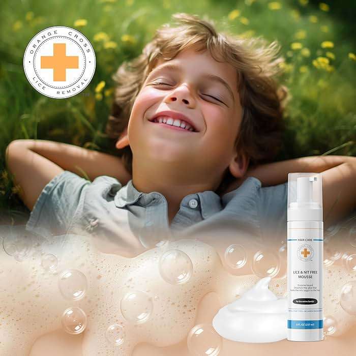 Orange Cross Lice Removal Lice and Nit Eliminating Mousse, Lice Treatment for Kids and Adults, Lice and Nit Remover, Nit Glue Dissolver 8oz. - Image 6