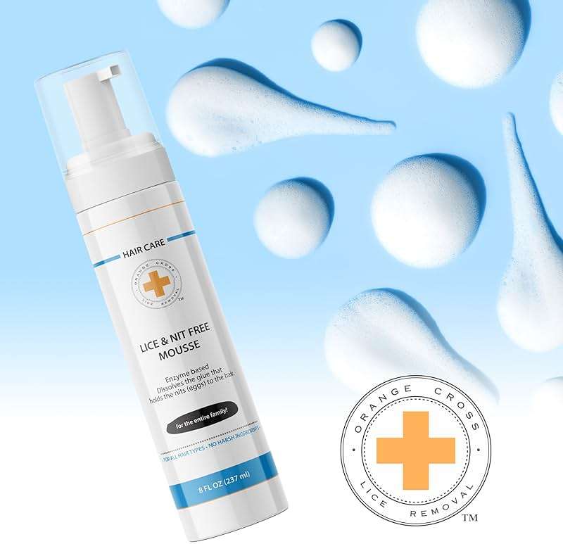 Orange Cross Lice Removal Lice and Nit Eliminating Mousse, Lice Treatment for Kids and Adults, Lice and Nit Remover, Nit Glue Dissolver 8oz. - Image 7