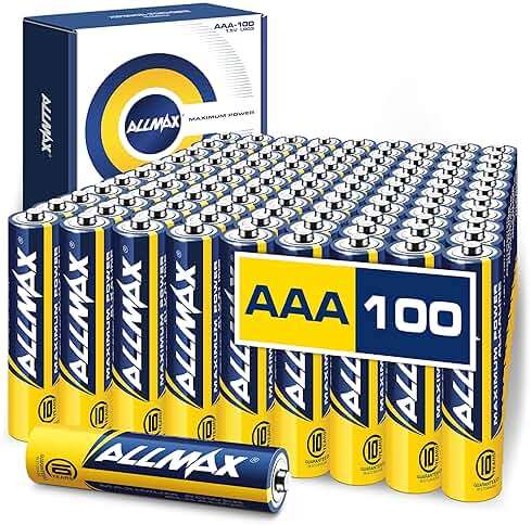 Allmax AAA Maximum Power Alkaline Triple A Batteries (100 Count) – Ultra Long-Lasting, Leakproof Design, 10-Year Shelf Life, Maximum Performance (1.5V) - Image 1