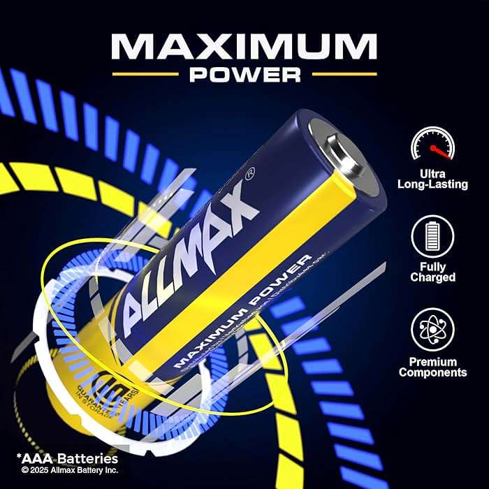 Allmax AAA Maximum Power Alkaline Triple A Batteries (100 Count) – Ultra Long-Lasting, Leakproof Design, 10-Year Shelf Life, Maximum Performance (1.5V) - Image 2