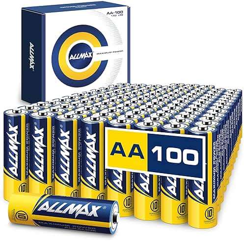 Allmax AA Maximum Power Alkaline Double A Batteries (100 Count) – Ultra Long-Lasting, Leakproof Design, 10-Year Shelf Life, Maximum Performance (1.5V) - Image 1