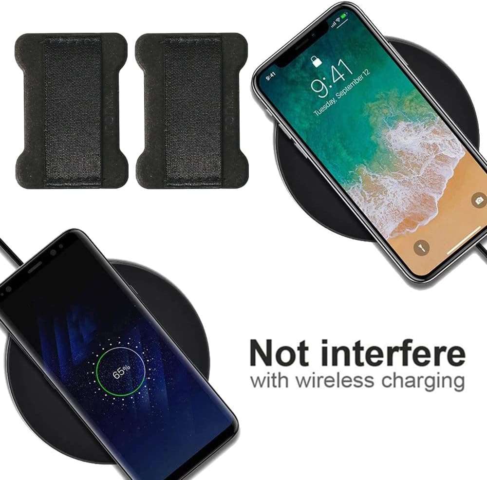 WOJI Cell Phone Finger Grip Strap Holder for Hand, Phone Strap, Phone Holder for Hand - Small, New Slim Finger Loop Selfie Grip Compatible with Most Smartphones (Black) - 2Pack - Image 5