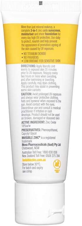 Invisible Zinc Light Tinted Daywear SPF 30+ - Daily Moisturizer with Sun Protection & Sheer Foundation to prevent appearance of Premature aging caused by Harmful UV Rays - 50g - Image 7