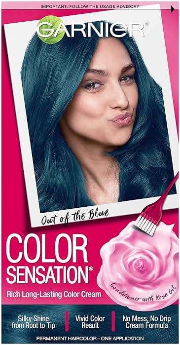 Garnier Color Sensation Hair Color Cream, 6.17 Out of the Blue, Soft Teal Blue - Image 1