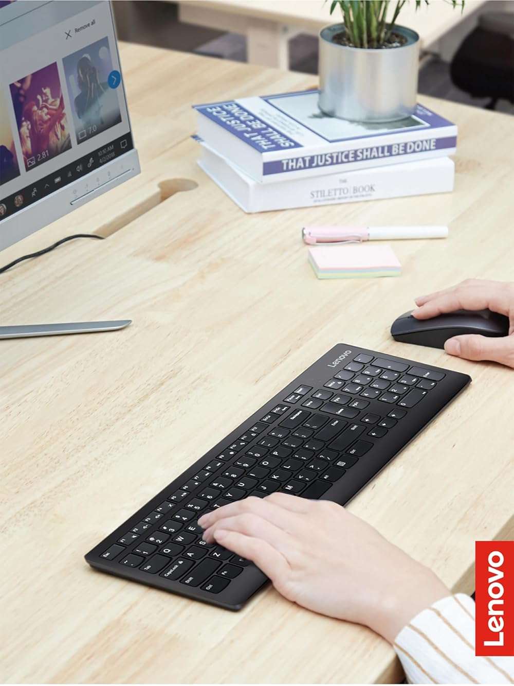 Lenovo 510 Wireless Keyboard & Mouse Combo, 2.4 GHz Nano USB Receiver, Full Size, Island Key Design, Left or Right Hand, 1200 DPI Optical Mouse, GX30N81775, Black - Image 6