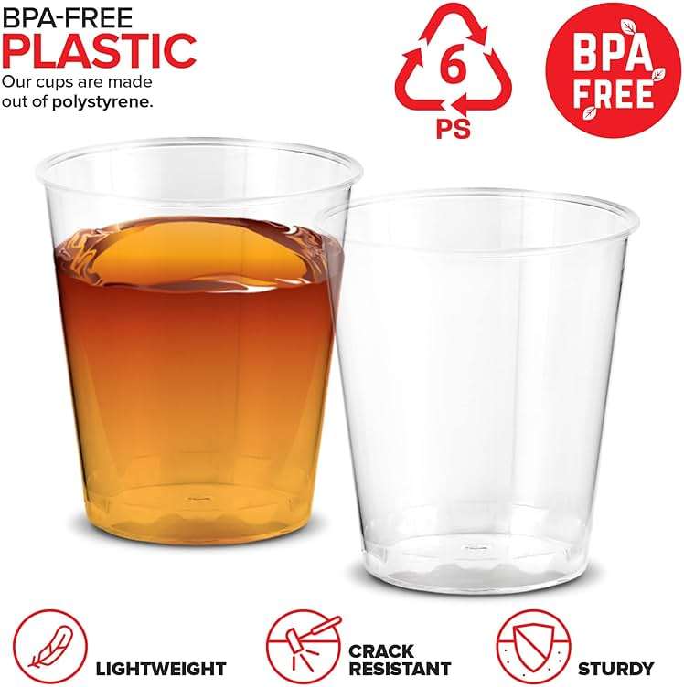 1000 Plastic Shot Glasses - 1.5 Oz Disposable Cups - 1.5 Ounce Shot Glasses - Ideal for Whiskey, Wine Tasting, Food Sampling and Sauce Dipping at Catered Events, Parties and Weddings (Clear) - Image 4
