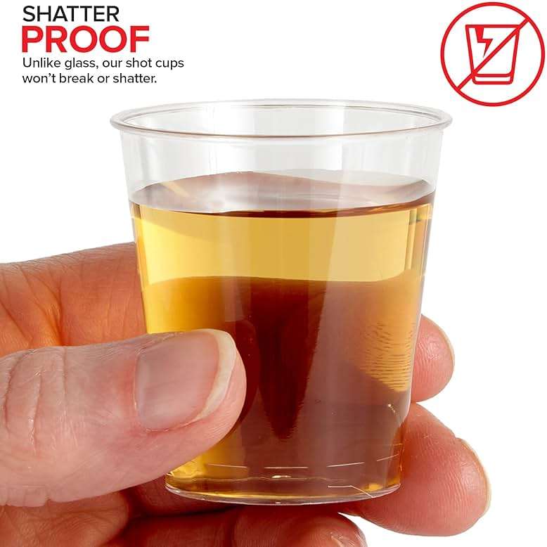 1000 Plastic Shot Glasses - 1.5 Oz Disposable Cups - 1.5 Ounce Shot Glasses - Ideal for Whiskey, Wine Tasting, Food Sampling and Sauce Dipping at Catered Events, Parties and Weddings (Clear) - Image 5