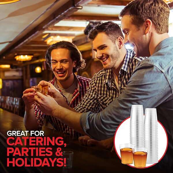 1000 Plastic Shot Glasses - 1.5 Oz Disposable Cups - 1.5 Ounce Shot Glasses - Ideal for Whiskey, Wine Tasting, Food Sampling and Sauce Dipping at Catered Events, Parties and Weddings (Clear) - Image 7