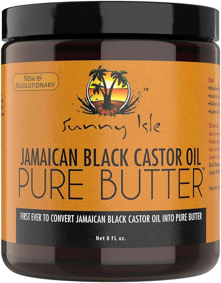 Sunny Isle Jamaican Black Castor Oil Pure Butter 8oz, Moisturizing JBCO Butter That Melts Into Oil for Hair Growth, Scalp Care, Edges, Dry Damaged Hair & Skin - Image 1