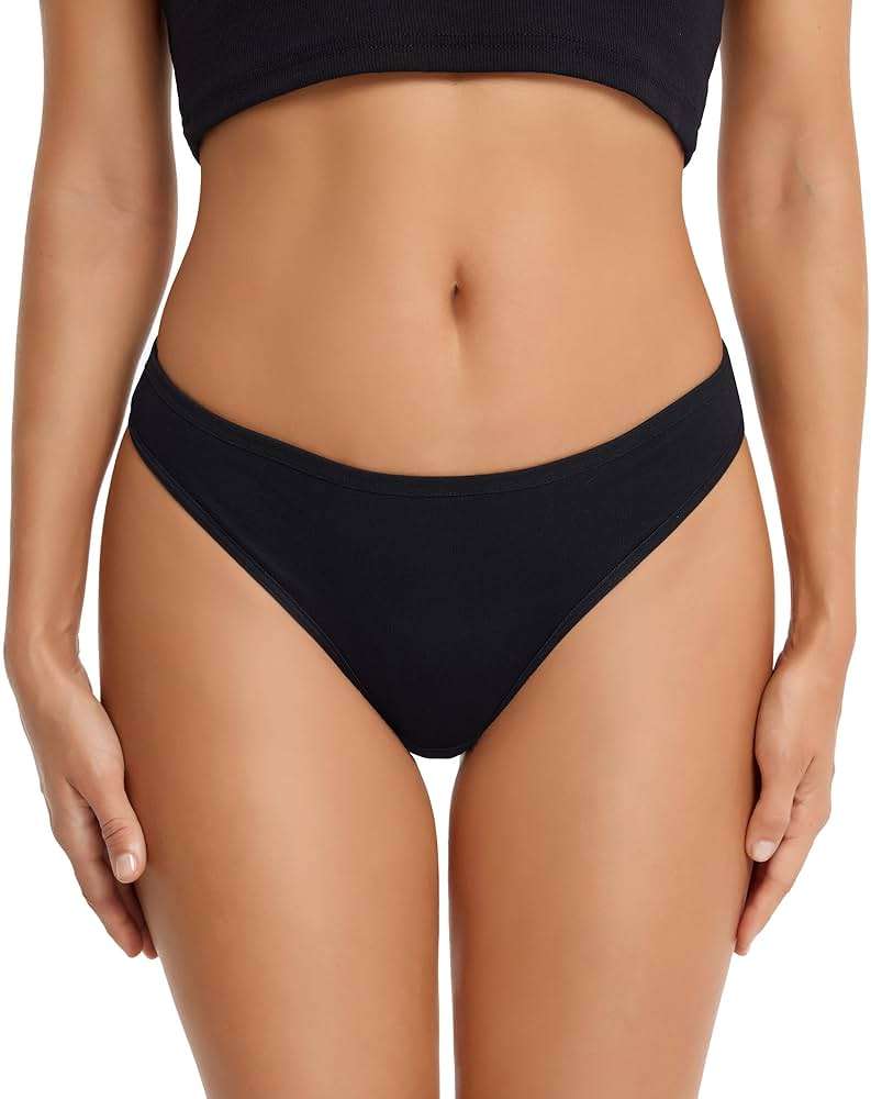 ANZERMIX Women's Breathable Cotton Thong Panties Pack of 6 - Image 3