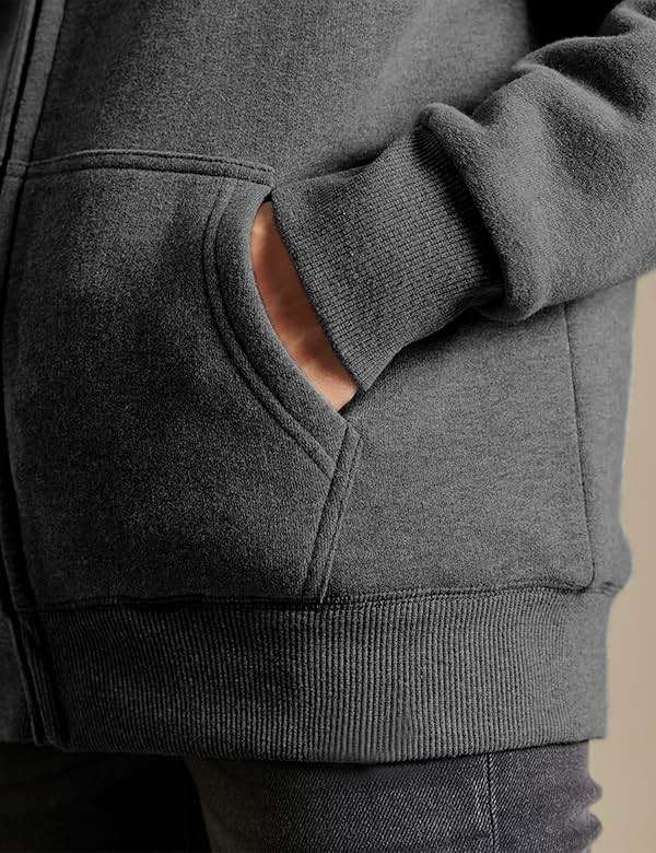 Yeokou Women's Casual Full Zip Up Sherpa Lined Hoodie Sweatshirt Jacket Coat - Image 7