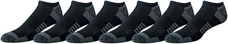 Amazon Essentials Men's Cotton Performance Cushioned No Show Athletic Running Socks, 6 Pairs, Black, 8-12 - Image 1