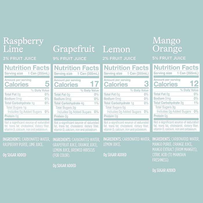 Spindrift Sparkling Water, 4 Flavor Variety Pack, Made with Real Squeezed Fruit, 12 Fl Oz (Pack of 20) - Image 2