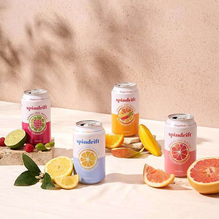 Spindrift Sparkling Water, 4 Flavor Variety Pack, Made with Real Squeezed Fruit, 12 Fl Oz (Pack of 20) - Image 5