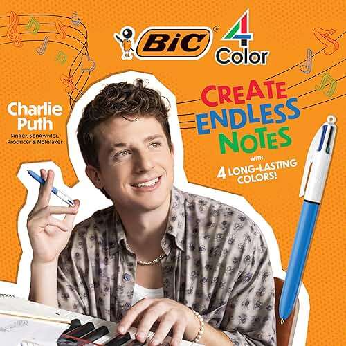 BIC 4-Color Pink Ballpoint Pens, 3-Count Pack in Assorted Colors | Shiny Pink Barrels - Image 3