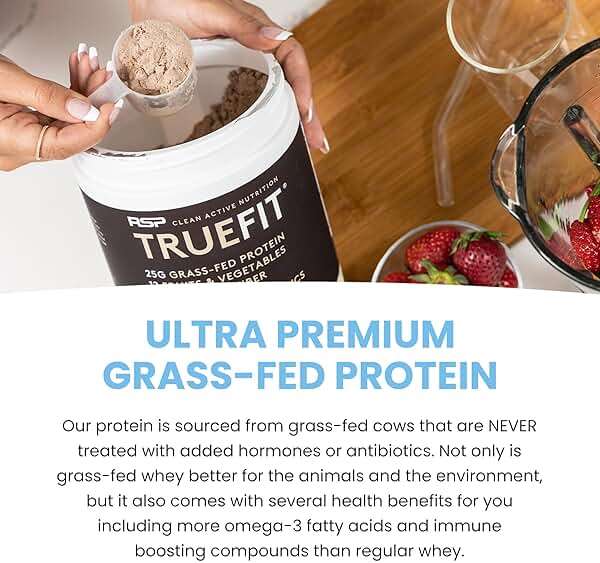 TrueFit High Fiber Protein Powder, Grass-Fed Whey Meal Replacement Shake with Prebiotics, Probiotics, & Organic Superfoods, Keto Friendly, Gluten Free - Image 4