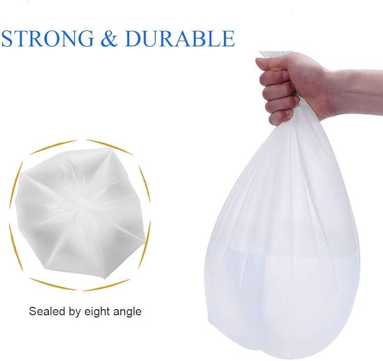 Small Trash Bags 4 Gallon Garbage Bags Waste Basket Bin Liners Bags For Bathroom, Kitchen, Office, Home Bedroom,Car- Clear White (125 Count) - Image 6