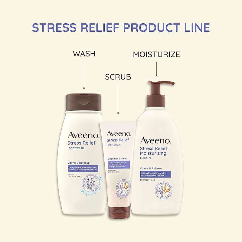Aveeno Stress Relief Body Wash, Lavender Scent with Nourishing Prebiotic Oat, Sensitive Skin Body Wash for Normal to Dry Skin, Paraben-, Dye-, and Soap-Free, Value Size 33 Fl Oz - Image 5