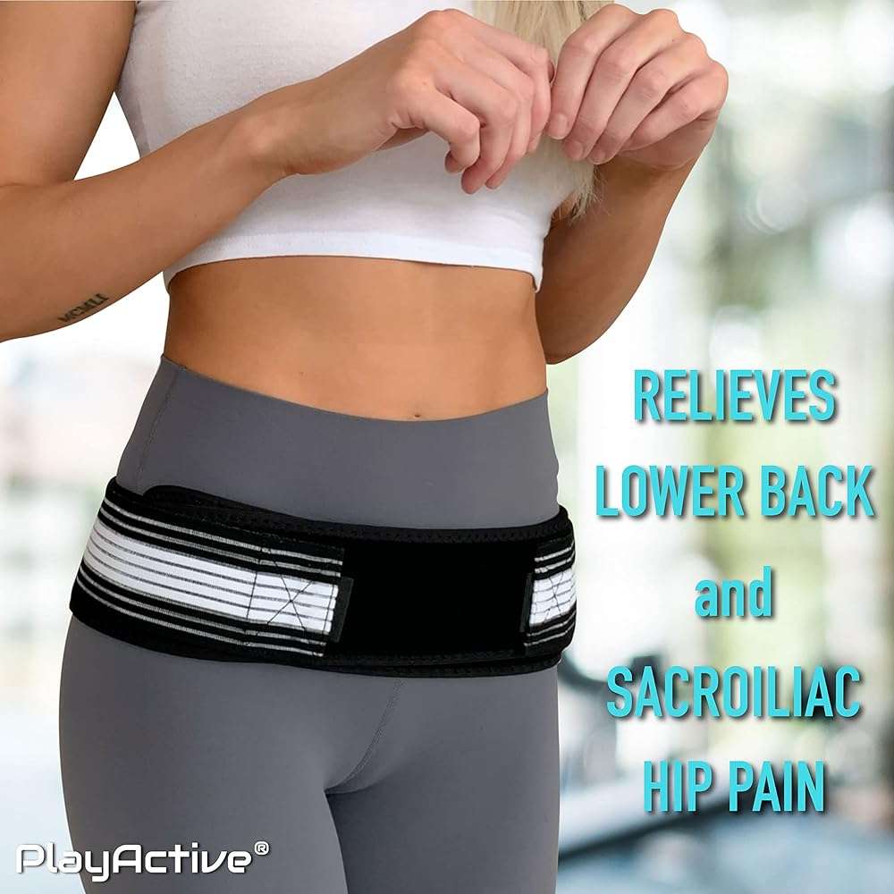 PlayActive Sacroiliac SI Joint Hip Belt - Lower Back Support Brace for Men and Women - Pelvic Support Belt - Trochanter Belt - Sciatica Pelvis Lumbar Hip Pain Relief (Regular) - Image 2