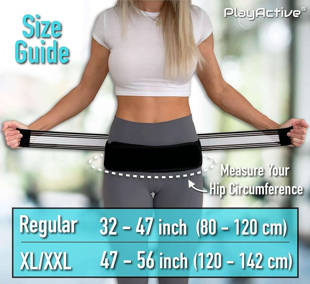 PlayActive Sacroiliac SI Joint Hip Belt - Lower Back Support Brace for Men and Women - Pelvic Support Belt - Trochanter Belt - Sciatica Pelvis Lumbar Hip Pain Relief (Regular) - Image 3