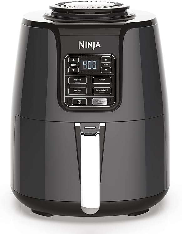 Ninja | Air Fryer | 4 QT Capacity | 4-in1 Roast, Crisp, Roast, Reheats, & Dehydrates | Dishwasher Safe Parts | Includes 20 Easy & Healthy Recipes | Compact | Grey | AF101 - Image 1
