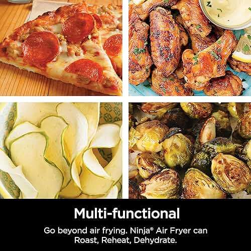 Ninja | Air Fryer | 4 QT Capacity | 4-in1 Roast, Crisp, Roast, Reheats, & Dehydrates | Dishwasher Safe Parts | Includes 20 Easy & Healthy Recipes | Compact | Grey | AF101 - Image 4