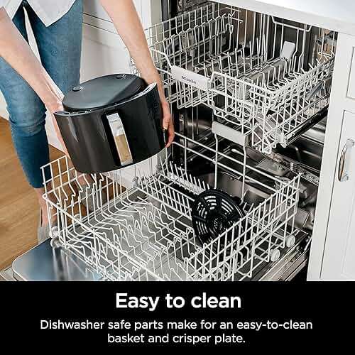 Ninja | Air Fryer | 4 QT Capacity | 4-in1 Roast, Crisp, Roast, Reheats, & Dehydrates | Dishwasher Safe Parts | Includes 20 Easy & Healthy Recipes | Compact | Grey | AF101 - Image 7