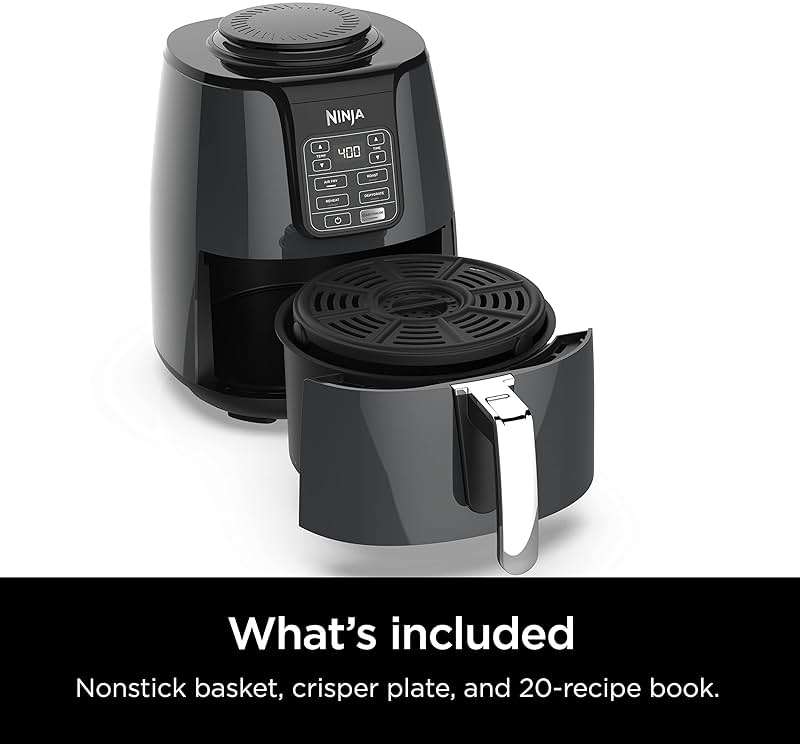 Ninja | Air Fryer | 4 QT Capacity | 4-in1 Roast, Crisp, Roast, Reheats, & Dehydrates | Dishwasher Safe Parts | Includes 20 Easy & Healthy Recipes | Compact | Grey | AF101 - Image 8