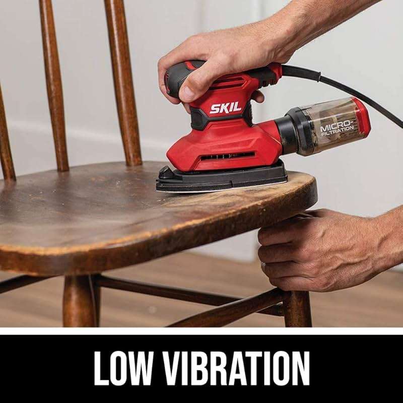 SKIL Corded Multi-Function Detail Sander with Micro-Filter Dust Box 3 Additional Attachments & 12pc Sanding Sheet- SR232301 - Image 6