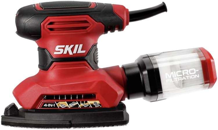 SKIL Corded Multi-Function Detail Sander with Micro-Filter Dust Box 3 Additional Attachments & 12pc Sanding Sheet- SR232301 - Image 7