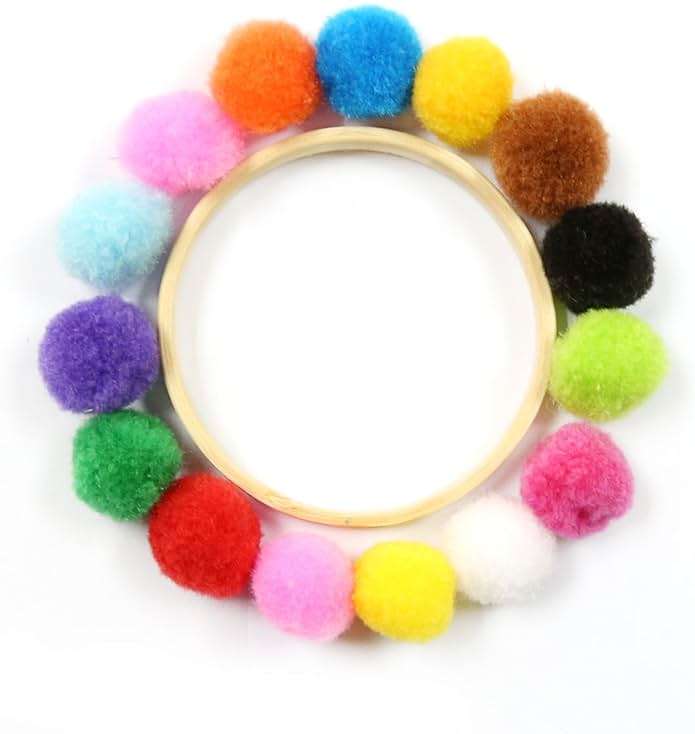 Caydo [400 pcs] - 300 Pieces 1 Inch Assorted Pom Poms with 100 Pieces Wiggle Eyes, Multicolor Pompom Balls for Home Decorations and Kids DIY Art Creative Crafts - Image 5