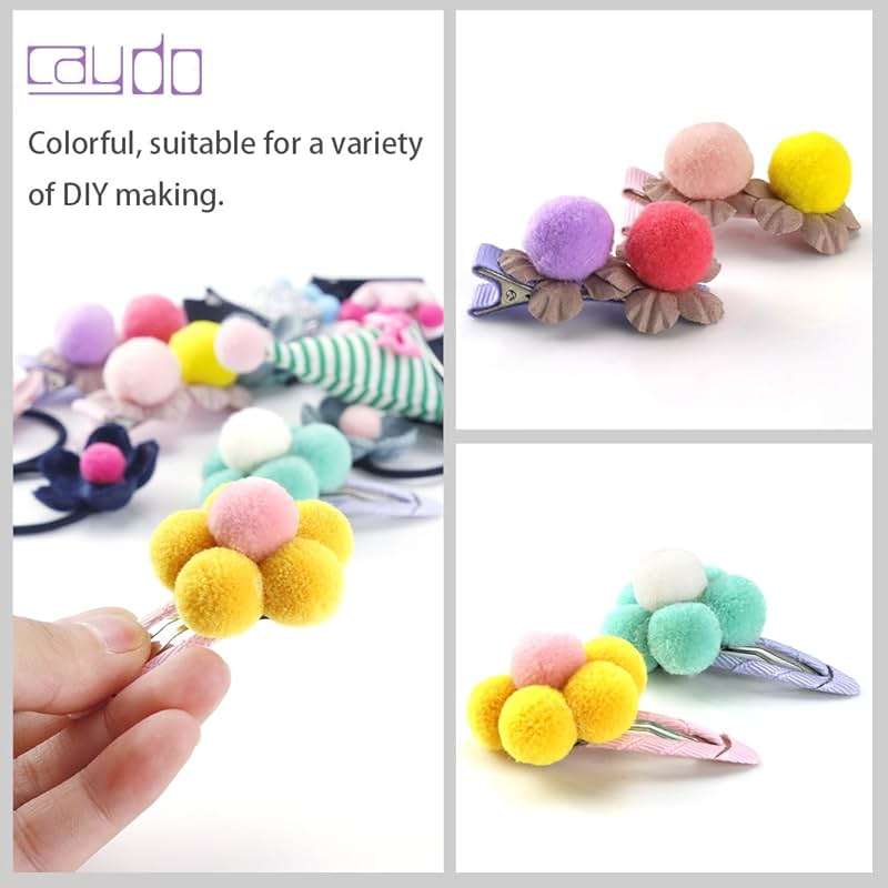 Caydo [400 pcs] - 300 Pieces 1 Inch Assorted Pom Poms with 100 Pieces Wiggle Eyes, Multicolor Pompom Balls for Home Decorations and Kids DIY Art Creative Crafts - Image 7