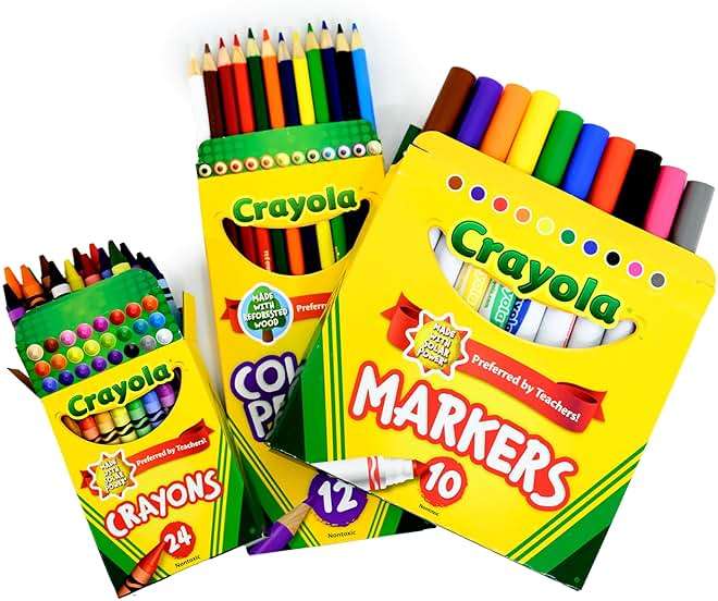 Back to School Supply Box Grades K-5 - School Supply Boxes - 32 Piece School Supplies Kit Includes Markers, Crayons, Pencils, Scissors, Folders, Glue Sticks, Notebook, and Composition Book - Image 5