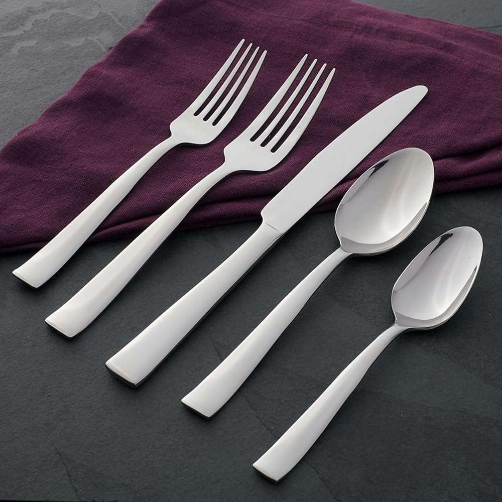 Oneida Silverware Set, Monolith 20-Piece Everyday Flatware Set, Service For 4, 18/0 Stainless Steel, Knives Spoons And Forks Sets, Dishwasher Safe, Home And Kitchen Utensils (Silver, 20 Piece) - Image 7