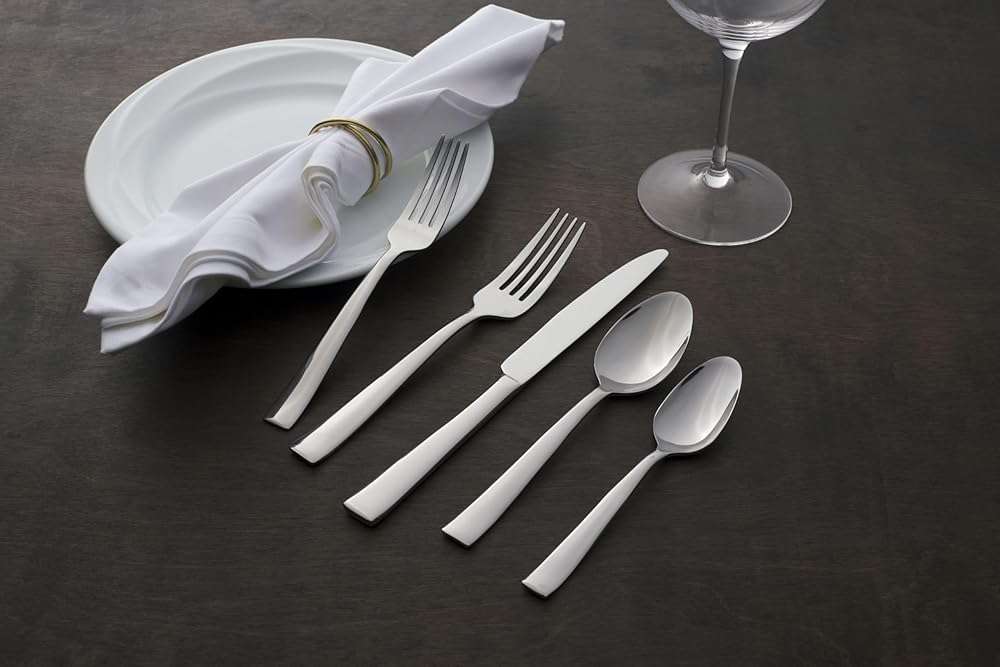 Oneida Silverware Set, Monolith 20-Piece Everyday Flatware Set, Service For 4, 18/0 Stainless Steel, Knives Spoons And Forks Sets, Dishwasher Safe, Home And Kitchen Utensils (Silver, 20 Piece) - Image 8
