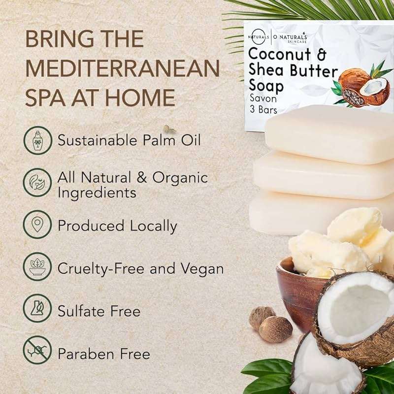 O NATURALS 3-Pack Organic Soap Bar 4oz each-100% Vegan Cold Process Body Wash Scented Premium Handmade Soap - Natural Soaps for Men Women, Face, Body - Coconut and Shea Butter - Mothers Day Gifts - Image 5