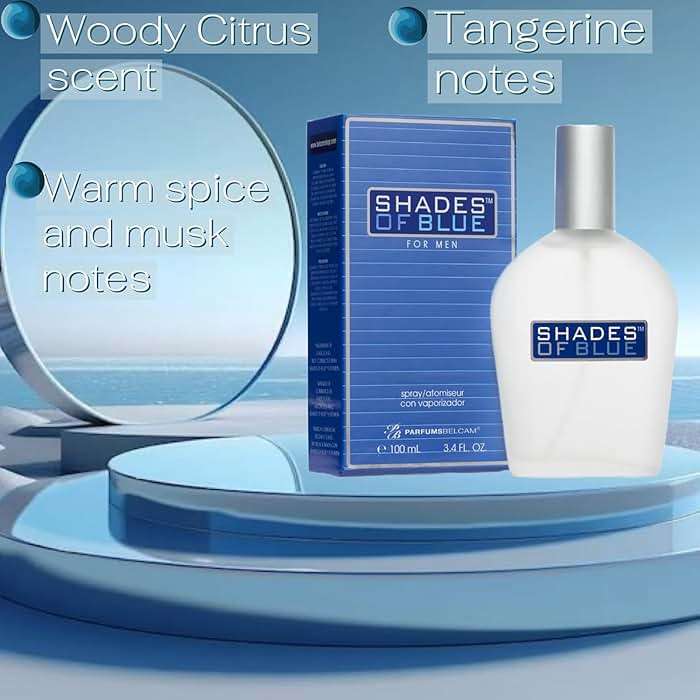 PB ParfumsBelcam Shades of Blue Eau de Toilette Spray for Men – Fresh Citrus Woody Cologne with Mandarin, Warm Spices & Musk – Mediterranean-Style Men’s Fragrance, Affordable Everyday Scent, 3.4 Fl Oz - Image 2