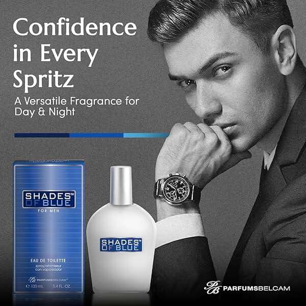 PB ParfumsBelcam Shades of Blue Eau de Toilette Spray for Men – Fresh Citrus Woody Cologne with Mandarin, Warm Spices & Musk – Mediterranean-Style Men’s Fragrance, Affordable Everyday Scent, 3.4 Fl Oz - Image 6