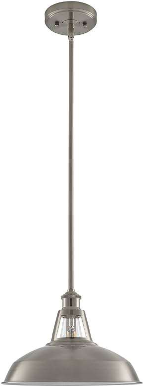 Olivera 12 inch Pendant Light | Brushed Nickel Pendant Lighting for Kitchen Island with LED Bulb LL-P855-1BN - Image 7