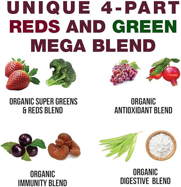 Kids Greens and Reds Superfood Powder - Best Tasting Organic Vegan Super Food Juice with 25+ Fruits and Vegetables - Gluten Free Real Food Vitamins - Green and Red Superfoods Supplement for Children - Image 4