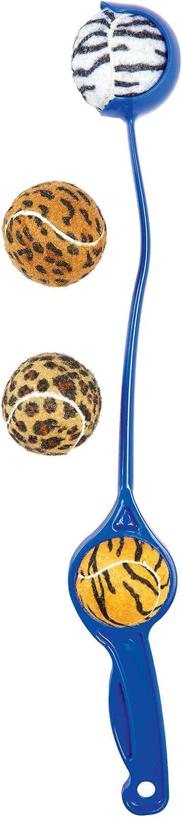 Launch-It Dog Ball Launcher with 4 Animal Print Squeaker Balls - Image 3