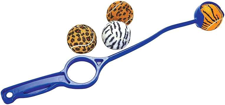 Launch-It Dog Ball Launcher with 4 Animal Print Squeaker Balls - Image 4