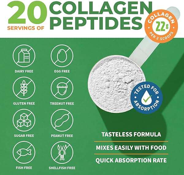 ForestLeaf Collagen Peptides Powder Unflavored - Hydrolyzed Grass Fed Keto Collagen Protein Powder Type 1, 2 & 3 - Vital Hair, Skin, Nails, Joints, Recovery, 11g Per Serving - Image 2