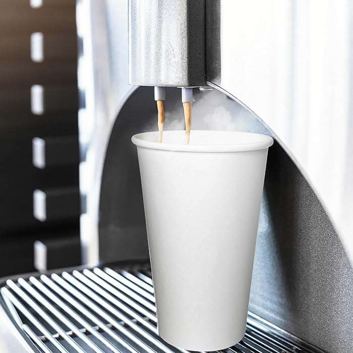 EcoQuality Extra Large 20oz White Paper Coffee Cups - (150 Count) Disposable Paper Coffee Cups - Hot Drink, Tea, Coffee, Cappuccino, Hot Chocolate, Chai, Chai Latte, Office, Travel, Recyclable - Image 2