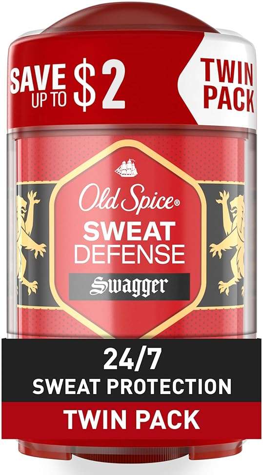 Old Spice Sweat Defense Antiperspirant & Deodorant for Men, 24/7 Ultimate Sweat Protection, Long Lasting Scent, Soft Solid, Swagger with Cedarwood Scent, 2.6 oz (Pack of 2) - Image 1