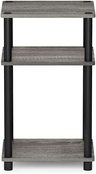 Furinno JUST Side Table, 3-Tier End Table, Open Shelves Night Stand, Bedside Table, Toolless Assembly, for Living Room, Bedroom, Bathroom, French Oak - Image 6